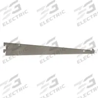 ECONOCO Shelving Bracket: Single, 2 in Slot Spacing, 1 in Slot Lg, 1/8 in x 12 in x 3 in, Silver (MPN GA12-SC). Key specifications — Product Type: Tap-In Fixed Shelf Bracket; Color: Silver; For Display Type: Single Slotted Standards; Material: Steel; Duty Rating: Heavy Duty; Brand: ECONOCO; Finish: Satin-Chrome; Mounting Type: Hanging.