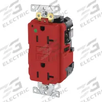 LEVITON Modular Receptacle: Hospital Grade Fed. Spec., Decorator Duplex, 5-20R, Red, GFCI, 125V AC (MPN MGFN2-HGR)