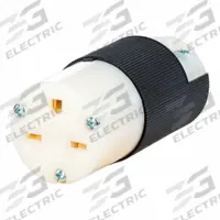 HUBBELL Straight Blade Connector: 6-15R, 250V AC, 15 A, 2 Pole, 3 Wire, Black/White (MPN HBL5669CST)