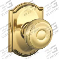 SCHLAGE Door Lockset: Passage Knob Locksets, Brass (MPN F10 GEO 605 CAM). Key specifications — Lockset Style: Camelot.