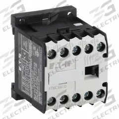 EATON Miniature IEC Magnetic Contactor: Non-Reversing, 3 Poles, 3NO Contacts, 9 A, 480V AC Coil (MPN XTMC9A10C). Key specifications — attr945107: EATON; attr972381: Yes.