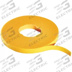 RIP-TIE Hook-and-Loop Cable Tie Roll: 75 ft Lg, 0.25 in Wd, 50 lb Tensile Strength, Yellow (MPN W-75-QRL-Y). Key specifications — Color: Yellow; Material: Nylon; Brand: RIP-TIE.