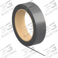 APPROVED VENDOR Plastic Strapping: 1/2 in Strapping Wd, 0.03 in Thick, 600 lb Break Strength, Black (MPN 40TP66). Key specifications — Strapping Grade: Machine Strapping; Brand: APPROVED VENDOR; Color: Black; AAR Approved: No.