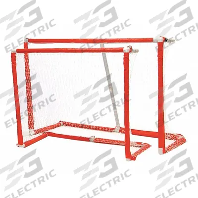 CHAMPION SPORTS Floor Hockey Goal: PVC, Red, Nylon, White, 48 in Overall Ht - Floor Hockey Nets & Goals