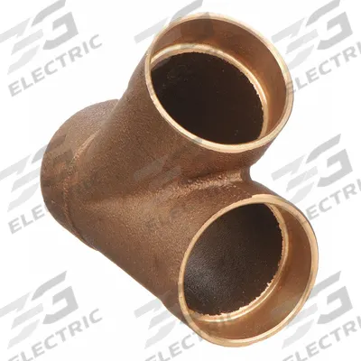 NIBCO Sweat Fitting Tee: 1 1/2 in CTS x 1 1/2 in CTS x 1 1/2 in CTS, Cup x Cup x Cup - Drain, Waste & Vent Wrot Copper & Bronze Tube Fittings