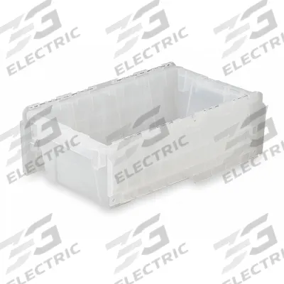 ORBIS Attached Lid Tote: 2.2 gal, 11 3/4 in x 9 3/4 in x 7 3/4 in, Clear Body - Clearview Attached-Lid Totes with Two-Piece Lids
