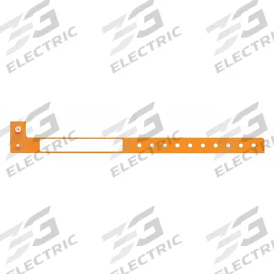ID Wristband: No Legend, 10 in Overall Lg, 1 1/4 in Overall Wd, Plastic, Orange - Security Wristbands