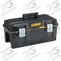 DEWALT Tool Box: 23 in W 12 1/8 in D 10 1/2 in H, Foam, Black, Hinged Lid, Padlock, 2 Compartments (MPN DWST23001). Key specifications — attr1116905: Black; attr1116917: Hinged; attr1116946: DEWALT; attr1116904: Padlock.
