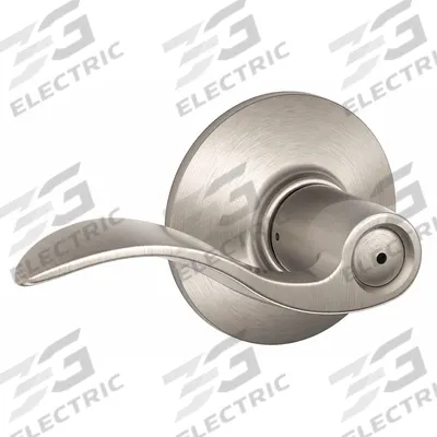 SCHLAGE Door Lockset: Privacy Lever Locksets, Nickel