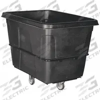 GRAINGER Cube Truck: 11.9 cu ft, 800 lb, 44 1/2 in L x 28 in W x 33 1/2 in H, (2) Rigid/(2) Swivel (MPN 36FK91). Key specifications — Manufacturer Part Number: 36FK91; Brand: GRAINGER; Caster/Wheel Configuration: (2) Rigid; Color: Black.