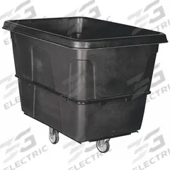 GRAINGER Cube Truck: 11.9 cu ft, 800 lb, 44 1/2 in L x 28 in W x 33 1/2 in H, (2) Rigid/(2) Swivel (MPN 36FK91). Key specifications — Manufacturer Part Number: 36FK91; Brand: GRAINGER; Caster/Wheel Configuration: (2) Rigid; Color: Black.