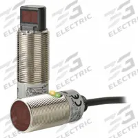 OMRON Photoelectric Sensor: M18 Threaded, Non-Terminated Cable, 10-30V DC, NPN (MPN E3FB-DN132M). Key specifications — Brand: OMRON; Electrical Connection: Bare Wire; Manufacturer Part Number: E3FB-DN132M; Body Material: Brass; DC Supply Voltage Rating: 10-30V DC; Series: E3FB; Electrical Installation Type: Prewired Cable; Nominal Sensor Diameter: M18 Threaded.