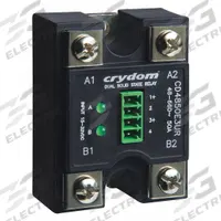 CRYDOM Dual Solid State Relay: Surface Mounted, 50 A Max Output Current, SCR, AC Output (MPN CD4850W3U). Key specifications — Brand: CRYDOM; Current Type: AC; Electrical Connection: Screw Clamp; Finger Safe: No; Input Current: 10 mA; Maximum Output Current without Heat Sink: Not Recommended; Mounting Style: Panel; Output Voltage: 48 to 600V AC.