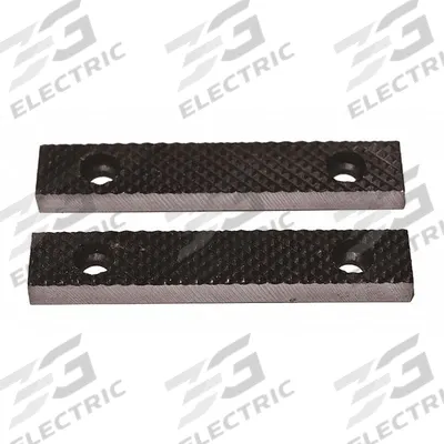 WESTWARD Serrated Jaw: Steel, For 10 in Vise Jaw Wd, 4 Screws, Works with 39M995 - Screw-In Vise Jaw Caps