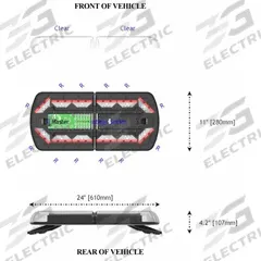 CODE 3 LED Lightbar: Emergency Vehicle Full-Size Light Bar, Red, Clear, LED, Permanent, 12-24V (MPN 12-70005-C). Key specifications — Brand: CODE 3; Lens Color: Clear; Number of Flash Patterns: 40; Installation Type: Permanent; Operating Voltage: 12-24V.