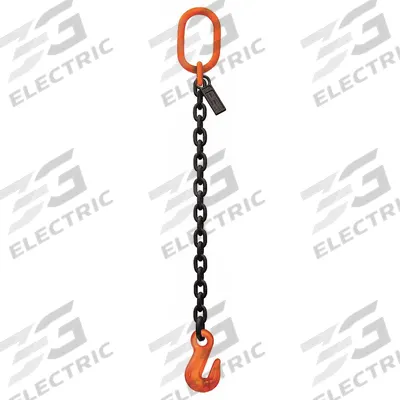 STREN-FLEX Chain Sling: 9/32 in Chain Trade Size, 100 Chain Grade, Grab Hook, Alloy Steel - Grade-100 Single-Leg Chain Slings