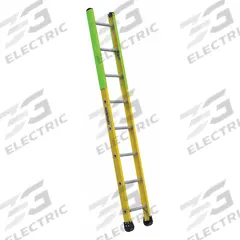 LOUISVILLE LADDER Straight Ladder: 8 ft Ladder Size, Fiberglass, 375 lb Load Capacity, 18 lb Wt (MPN FE8908). Key specifications — Color: Yellow; Brand: LOUISVILLE LADDER; Included Features: Side Rail Bumpers; Shoe Type: Slip-Resistant.