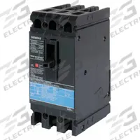 SIEMENS Molded Case Circuit Breaker: 45 A Amps, 10kA at 240V AC, Fixed, Load Side Lug, ABC, ED2 (MPN ED23B045). Key specifications — Phase Connection: ABC; Instantaneous Trip: Fixed; Terminal Connection: Load Side Lug; Series: ED2; Max. AIR Rating: 10kA at 240V AC.