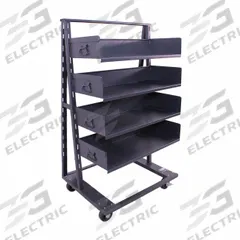 VALLEY CRAFT A-Frame Cart: 2,500 lb, 4 Shelves, Gray, 38 in L x 25 in W x 63 in H, 1 Usable Sides (MPN F89069VCGY). Key specifications — Color: Gray; Includes: (4) Large Trays; Caster/Wheel Configuration: (2) Swivel; Brand: VALLEY CRAFT.