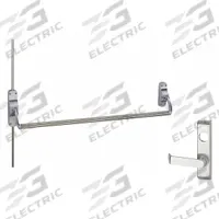 VON DUPRIN Surface Vertical Rod: 44 in Max Door Wd, Chrome (MPN 8827L US26D LHR). Key specifications — attr1011860: Exit Device; attr1011837: VON DUPRIN; attr1011847: Surface Vertical Rod; attr1011858: Lever; attr1024139: Crossbar; attr1011835: Yes.