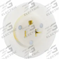 LEVITON Flanged Receptacle: Single, 5-20, White, 125V AC, 20 A, 2 Pole / 3 Wire (MPN 15379-C)