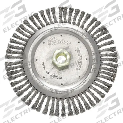 WEILER Wire Wheel Brush: Stainless Steel Stringer Bead, 6 7/8" Dia x 3/16" Wd - Weld-Cleaning Brushes for Stainless Steel