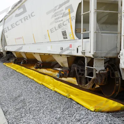 ENPAC Outrigger Track Pan: Outrigger Track Pan, 60 ft x 30 in x 4 in, 374 gal Spill Capacity - Railroad Track Berms