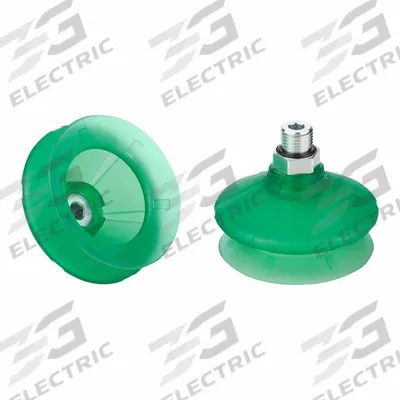 SCHMALZ Vacuum Pad Assembly: 1.5 Folds, G1/4 in, 58.4 mm Pad Dia, Elastodur ED - Bellows Type Packaging Industry Vacuum Pad Assemblies