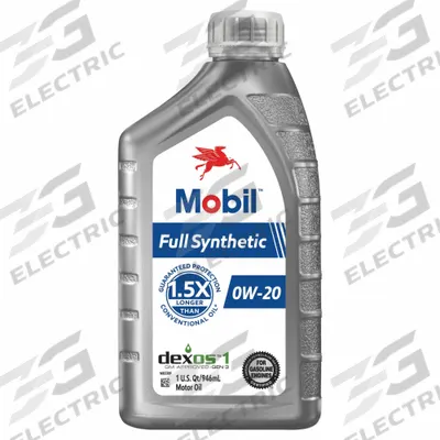 MOBIL Motor Oil: Synthetic, Biodegradable, 1 qt Size, 0W-20 - Gasoline Engine Oil