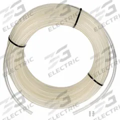 EAGLE BELTING Round Belt: Clear, 1/4 in Dia, For 2 in Min Pulley Dia, 100 ft Overall Lg, Hollow, 85A (MPN 4934012). Key specifications — Hardness: 85A; Brand: EAGLE BELTING; Belt Material: Polyurethane; Color: Clear.
