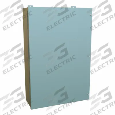 HAMMOND Enclosure: Steel, 36 in x 24 in x 9 in, NEMA 12, w/Panel, Solid Cover - Steel Dust-Tight Enclosures