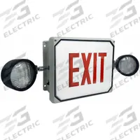 Food Safe Combo Exit Sign: Gray, LED, Red, 1 Faces, Wall, 90 min Emergency Illumination Time (MPN LS2E4XL1RW-FSH). Key specifications — Self Diagnostics: No; Remote Capable: Yes; Lighting Technology: LED; Text Color: Red; Directional Indicators: Universal Field Selectable Chevrons; Voltage: 120/277V AC; Brand: BIG BEAM.