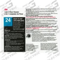 TOLCO Secondary Bottle Label: 11 in Ht, 8 1/2 in Wd, 3M 3-in-1 Floor Cleaner Ready-to-Use 24, 12 PK (MPN 340424). Key specifications — Legend: 3M 3-in-1 Floor Cleaner Ready-to-Use 24; Brand: TOLCO; Product Type: Secondary Bottle Label.