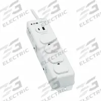 EATON TRIPP LITE Outlet Strip: 4 Outlets, 15 ft Cord Lg, 15 A Current, UL 1363, White, 5-15P, 5-15R (MPN PS-415-HGUSB). Key specifications — Brand: EATON TRIPP LITE; Mounting Style: Keyhole.