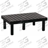 STRUCTURAL PLASTICS Dunnage Rack: Assembled, Snap-Together, 12 in x 24 in x 36 in, Polyethylene (MPN D3624). Key specifications — Color: Black; Brand: STRUCTURAL PLASTICS; Material: Polyethylene; Assembled: Assembled; Method of Construction: Snap-Together; Included: Shelf.