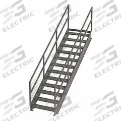 APPROVED VENDOR Portable Stairs: 10.6 ft Overall Ht, Steel, 500 lb Load Capacity, Serrated, 12 Steps (MPN IS91-36). Key specifications — Color: Gray; Brand: APPROVED VENDOR.