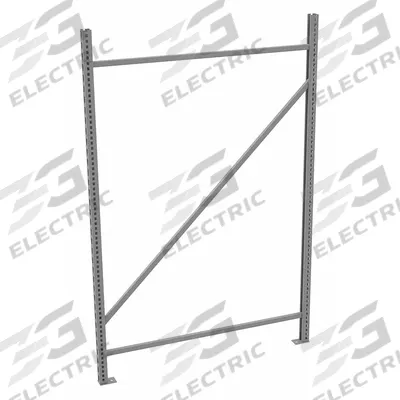 TENNSCO Bulk Storage Upright Frame: 72 in Overall Ht, 14 ga, 17,000 lb Load Capacity - Standard Welded Uprights for Bulk Racks