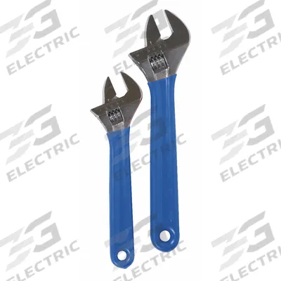 WESTWARD Adjustable Wrench Set: Alloy Steel, Chrome, 1 in_1 1/8 in Jaw Capacity - General Purpose Adjustable Wrench Sets