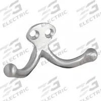 APPROVED VENDOR Coat Hook: Screw, 25 lb Wt Capacity, 2 Points per Hook, Silver, 1 in Projection (MPN 4JH13). Key specifications — Color: Silver; Finish: Electroplated; Material: Brass; Product Type: Coat Hook.