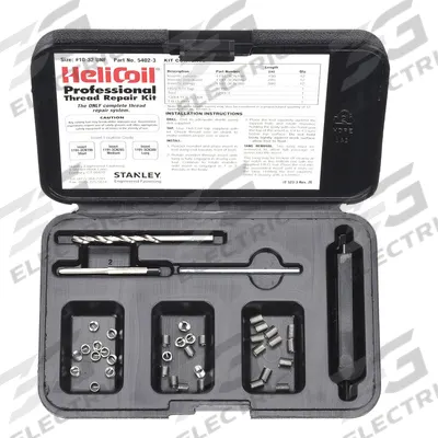 HELI-COIL Thread Repair Kit: Tanged Tang Style, Free-Running, 1/4"-28 Thread Size - Insert & Tool Kits