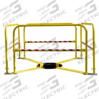 GARLOCK SAFETY SYSTEMS Manhole Guard Rail: 6 1/2 ft x 5 3/8 ft x 3 1/2 ft, Steel, Yellow (MPN 427-001-001). Key specifications — Includes: Hardware; Color: Yellow; Material: Steel; Brand: GARLOCK SAFETY SYSTEMS.