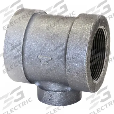 ANVIL Metal Pipe Tee: 2 in x 2 in x 1 1/2 in, 1,500 psi @ 150°F, Malleable Iron - Threaded High-Pressure Pipe Fittings