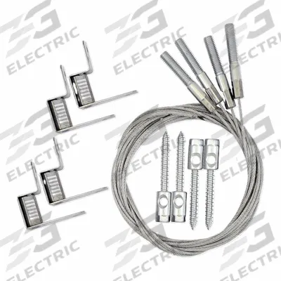 DURODYNE Suspension Kit: 10 ft Cable Lg, WC3 Cable Size, 3/8 in Fitting Size, Threaded Stud - Struts and Mounting Kits
