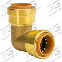 APPROVED VENDOR Push-Fit Elbow Fitting: 3/4 in OD x 3/4 in OD Size, Brass (MPN LF823R). Key specifications — Brand: APPROVED VENDOR.