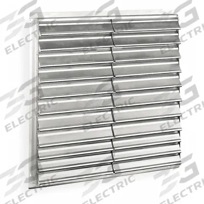 Dayton 54"H-W 5.75"L Aluminum Wall Shutter: For 48 in Fan, Double Panel, 54 in H - Wall-Mount Backdraft Dampers