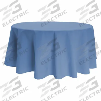 R & R TEXTILE Tablecloth: Round, Blue, Polyester - Round Tablecloths