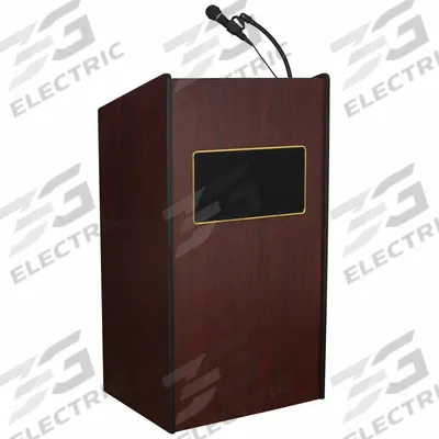OKLAHOMA SOUND Sound Lectern: Mahogany, Includes Battery, Clip-On/Handheld, Laminate - Sound Lecterns