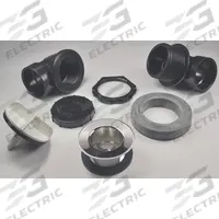 AB&A Waste and Overflow Kit: Plastic, 1 1/2 in Overall Dia, 2 1/2 in Overall Ht, Lift and Turn (MPN 60358). Key specifications — Color: Silver; Includes: Overflow Elbow; Connection Type: Solvent Weld; Material: Plastic; Grate Material: Stainless Steel.