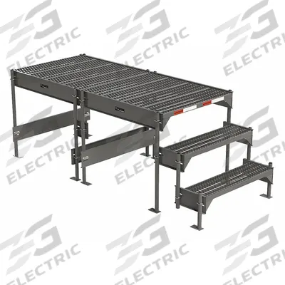 EGA Work Platform: 2.3 ft Platform Ht - Max, 34.6 in x 76.8 in, Steel - Configurable Single-Access Platforms