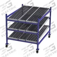 UNEX FLOW CELL Gravity Flow Rack: 48 in x 60 in x 54 in, Tilt, 3 Shelves, Rubber (MPN FCM99SW48603). Key specifications — Brand: UNEX FLOW CELL; Decking Material: Rubber.